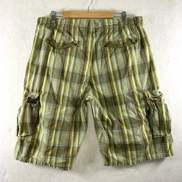 Company 81 Mens Plaid Cargo Long Shorts Sz 38 Y2K Streetwear‎ Grunge Skate - Picture 4 of 14